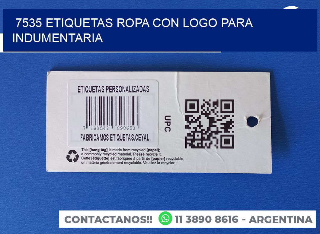 7535 Etiquetas ropa con logo para indumentaria