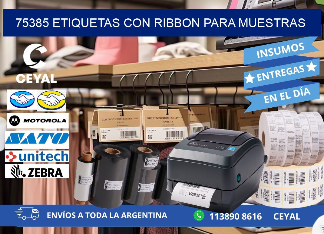 75385 etiquetas con ribbon para muestras