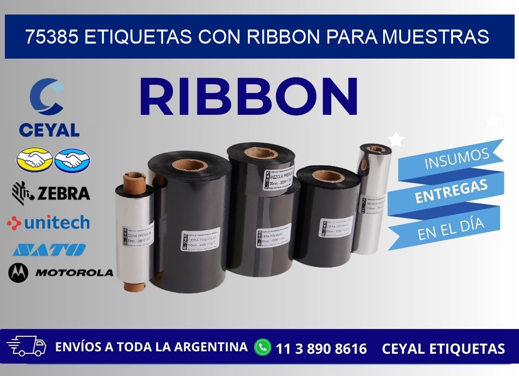 75385 etiquetas con ribbon para muestras