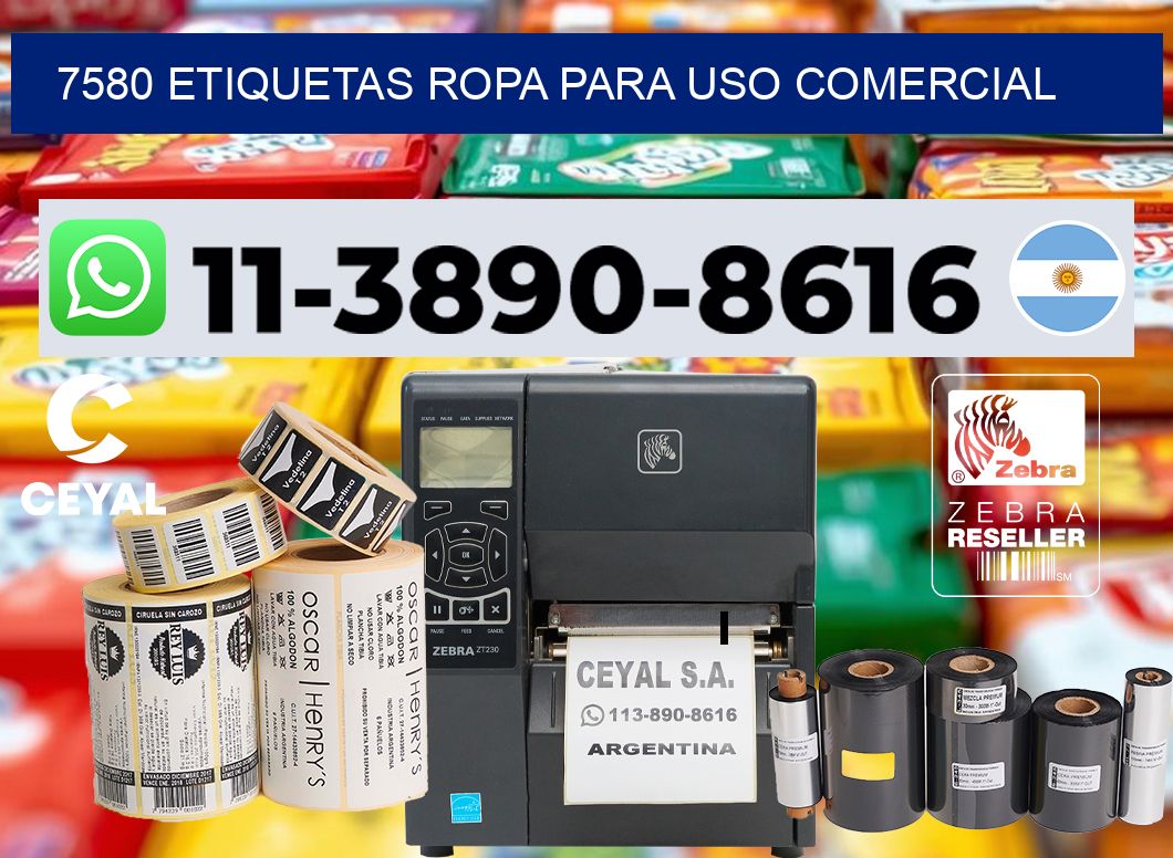 7580 Etiquetas ropa para uso comercial