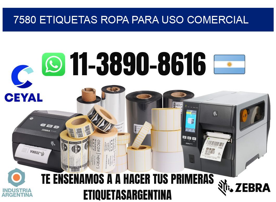 7580 Etiquetas ropa para uso comercial