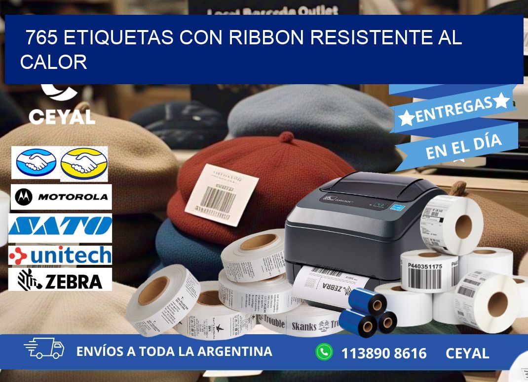 765 etiquetas con ribbon resistente al calor