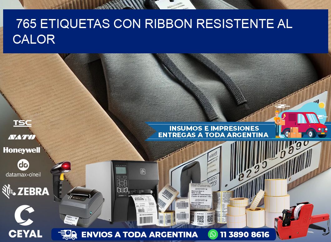 765 etiquetas con ribbon resistente al calor