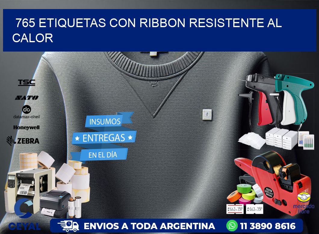 765 etiquetas con ribbon resistente al calor