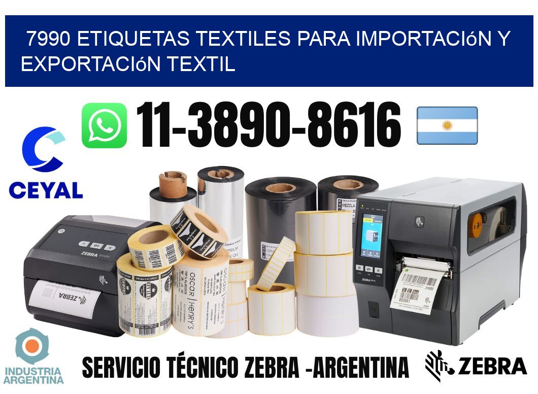 7990 Etiquetas textiles para importación y exportación textil