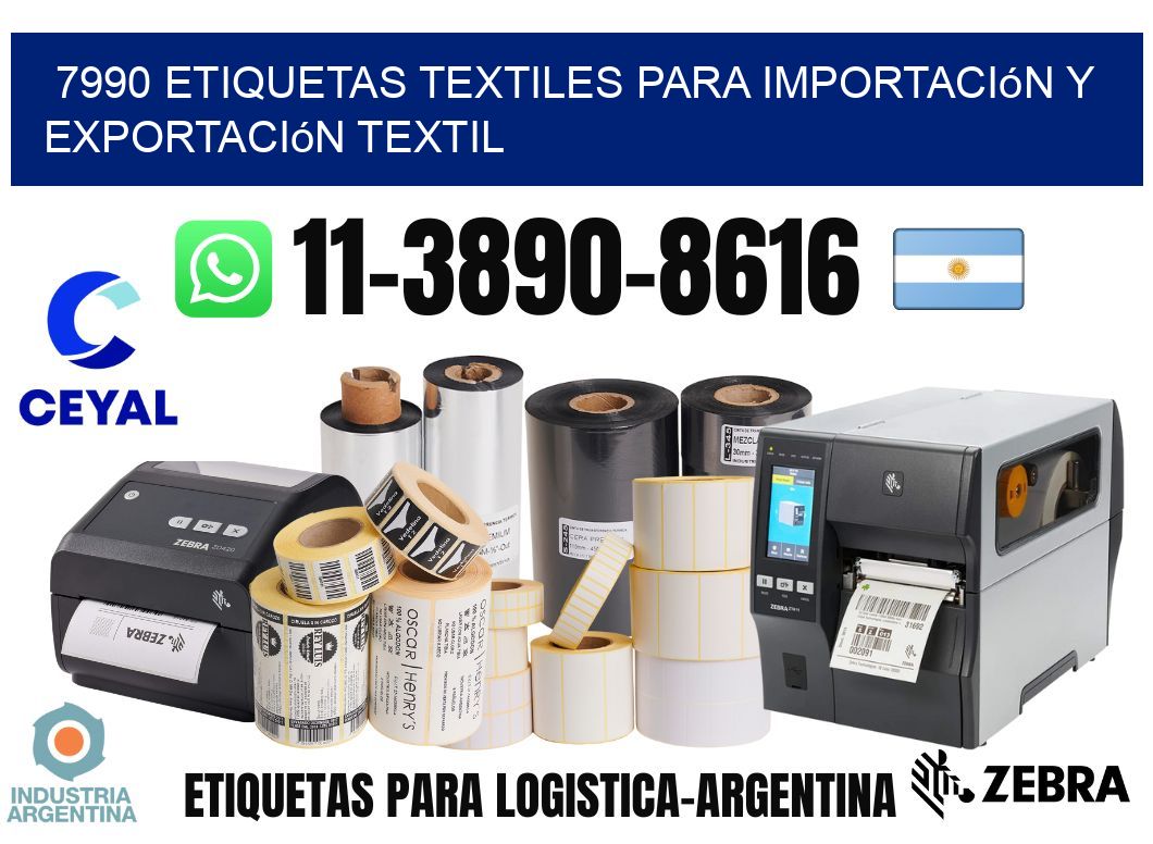7990 Etiquetas textiles para importación y exportación textil