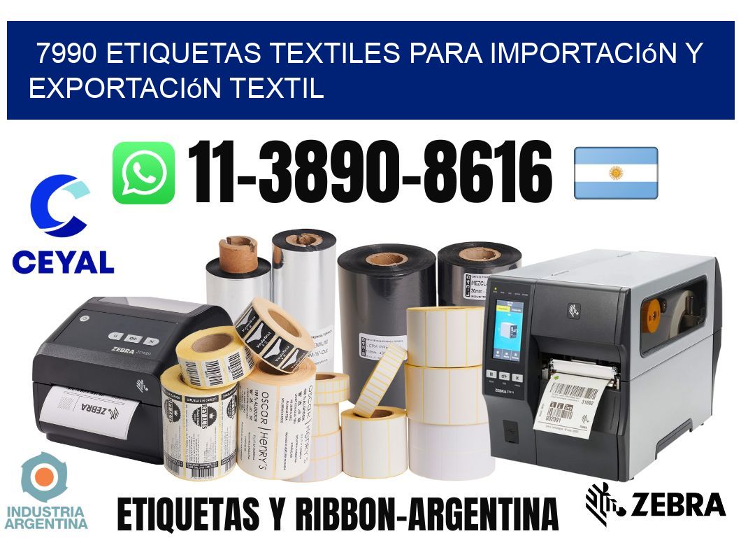 7990 Etiquetas textiles para importación y exportación textil