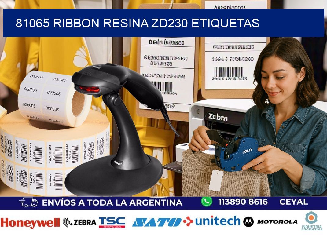 81065 ribbon resina zd230 etiquetas