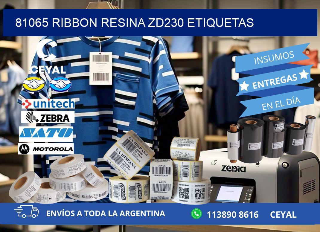 81065 ribbon resina zd230 etiquetas