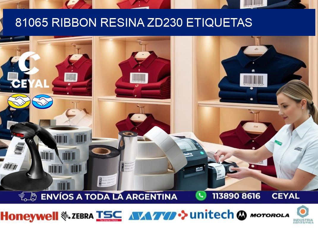 81065 ribbon resina zd230 etiquetas