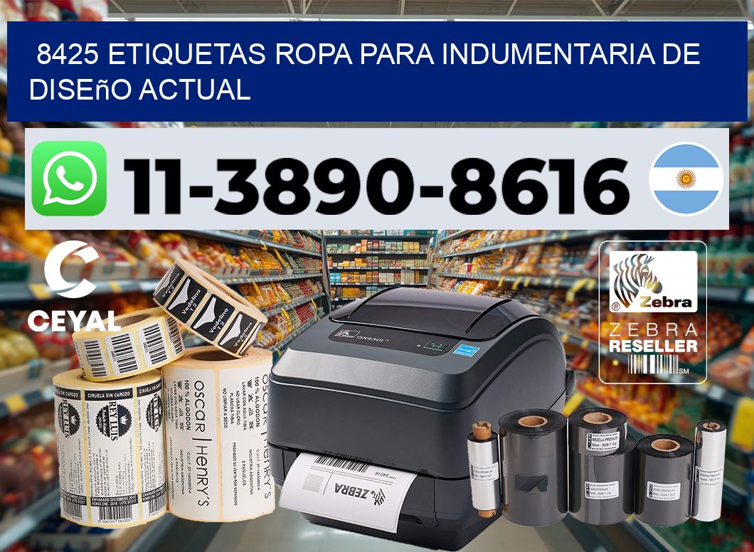 8425 Etiquetas ropa para indumentaria de diseño actual