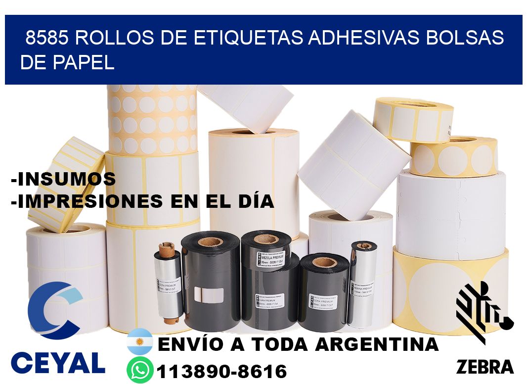 8585 rollos de etiquetas adhesivas bolsas de papel