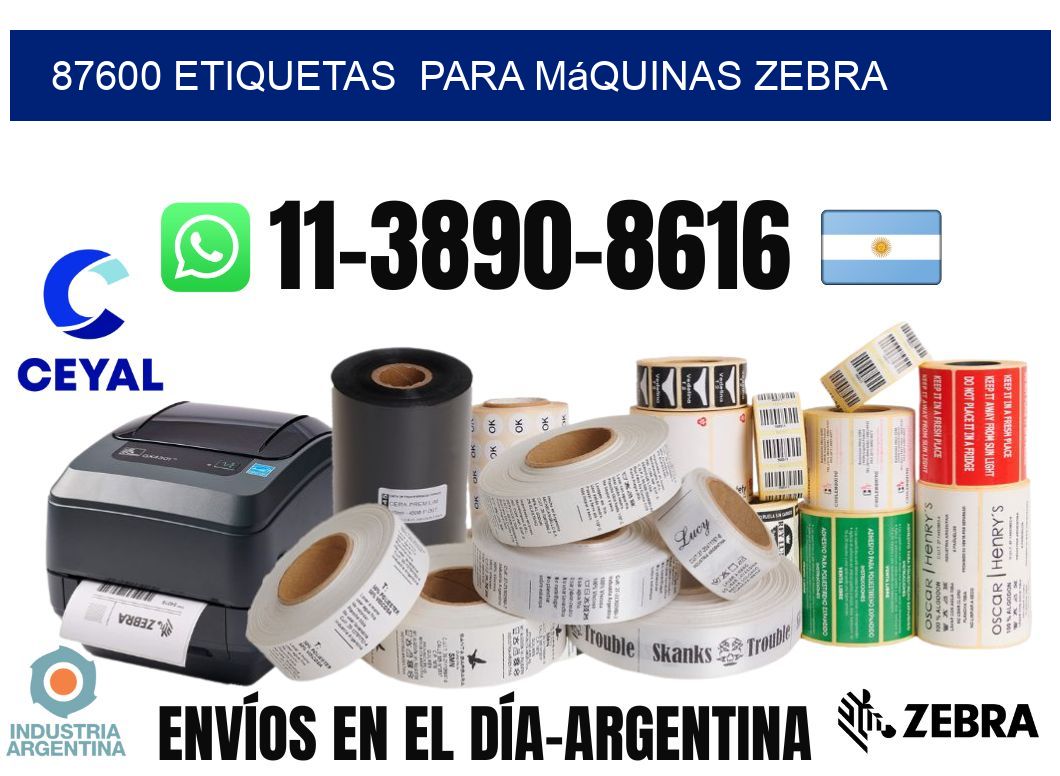 87600 etiquetas  para máquinas Zebra