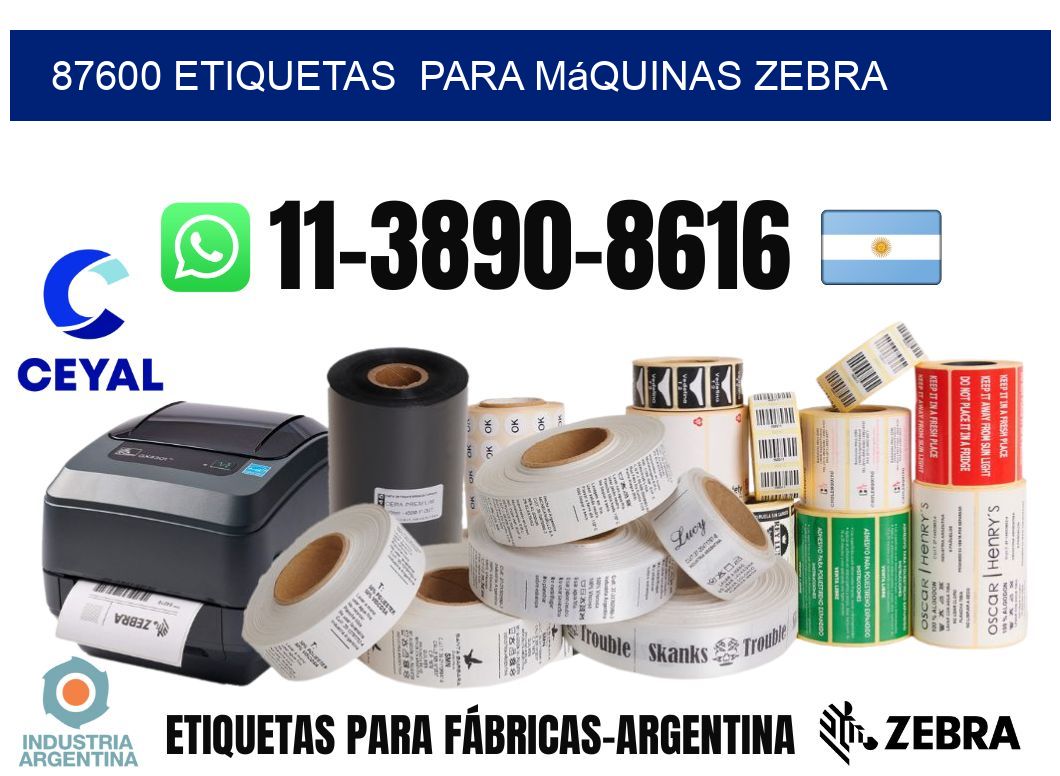 87600 etiquetas  para máquinas Zebra