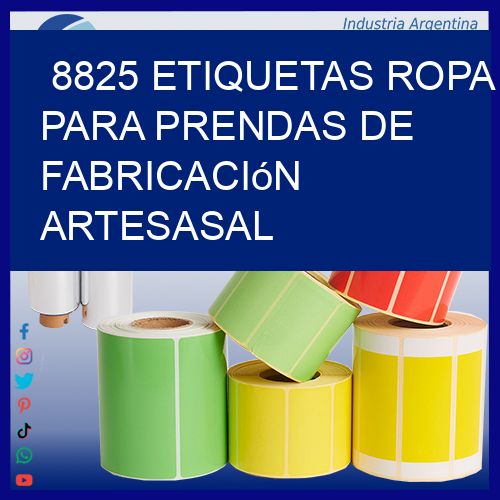 8825 Etiquetas ropa para prendas de fabricación artesasal