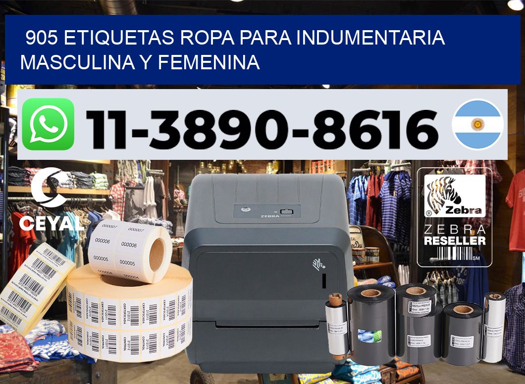 905 Etiquetas ropa para indumentaria masculina y femenina