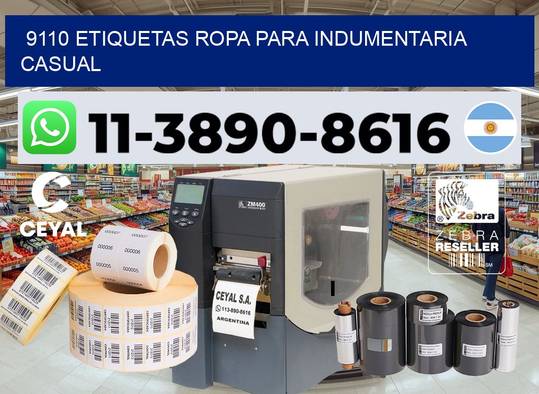 9110 Etiquetas ropa para indumentaria casual