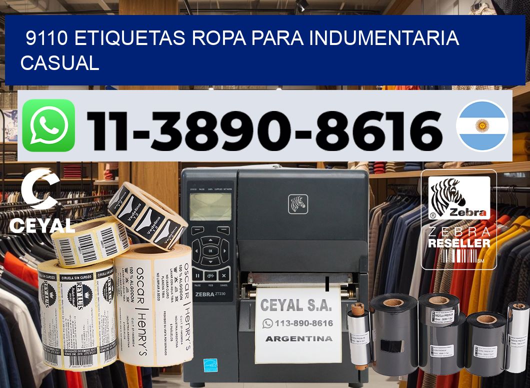 9110 Etiquetas ropa para indumentaria casual