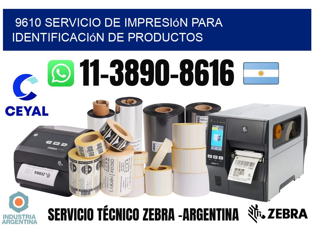 9610 Servicio de impresión para identificación de productos