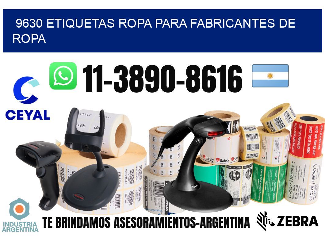 9630 Etiquetas ropa para fabricantes de ropa