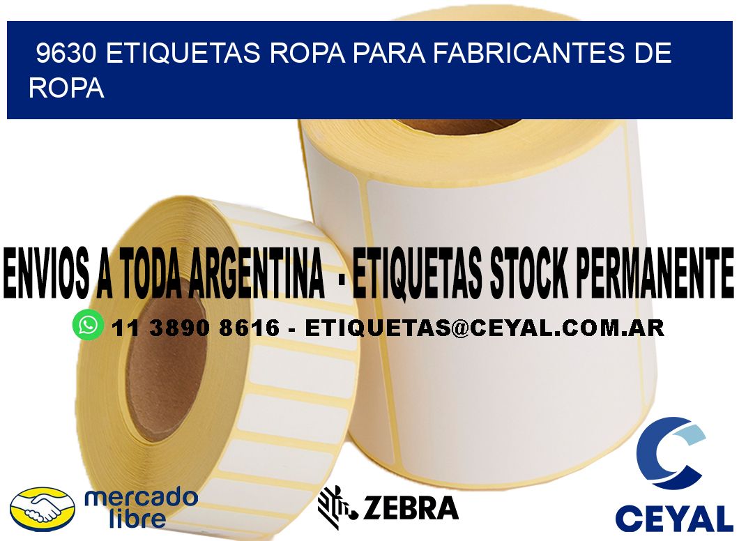 9630 Etiquetas ropa para fabricantes de ropa
