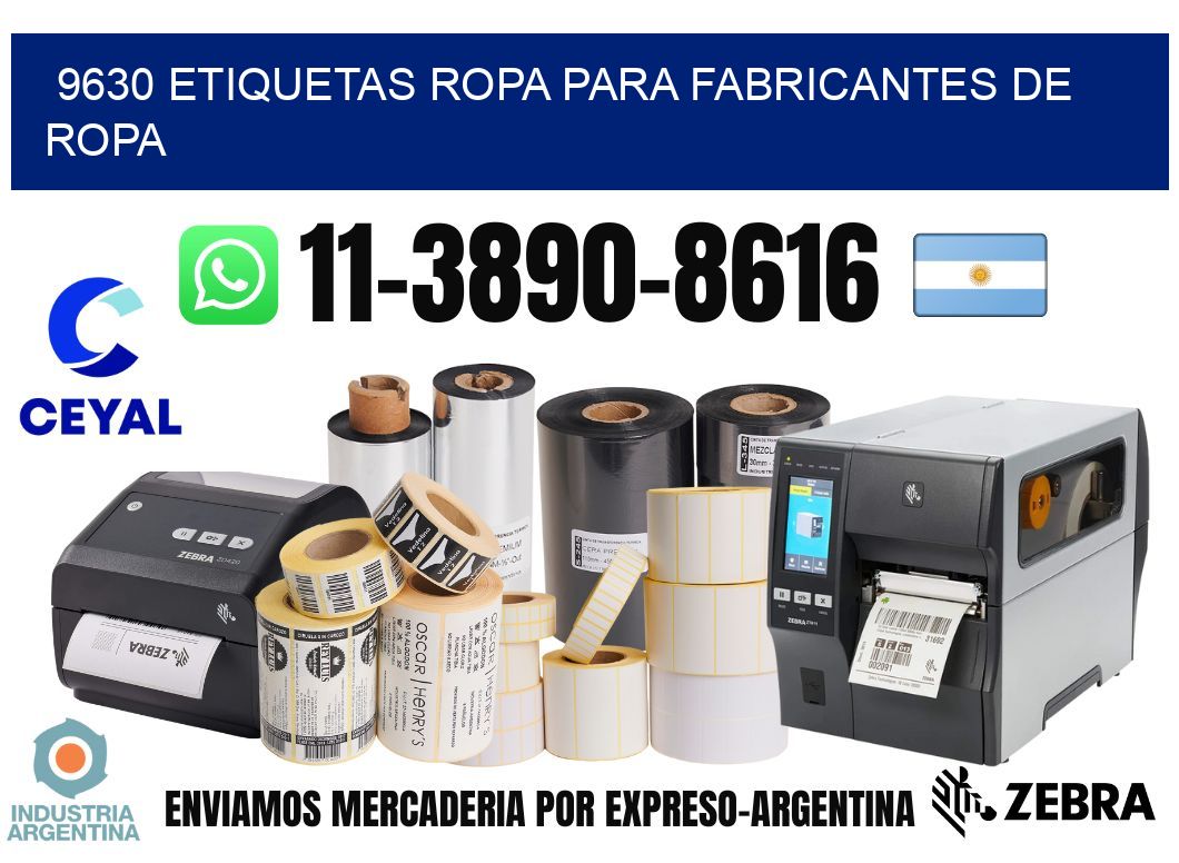 9630 Etiquetas ropa para fabricantes de ropa