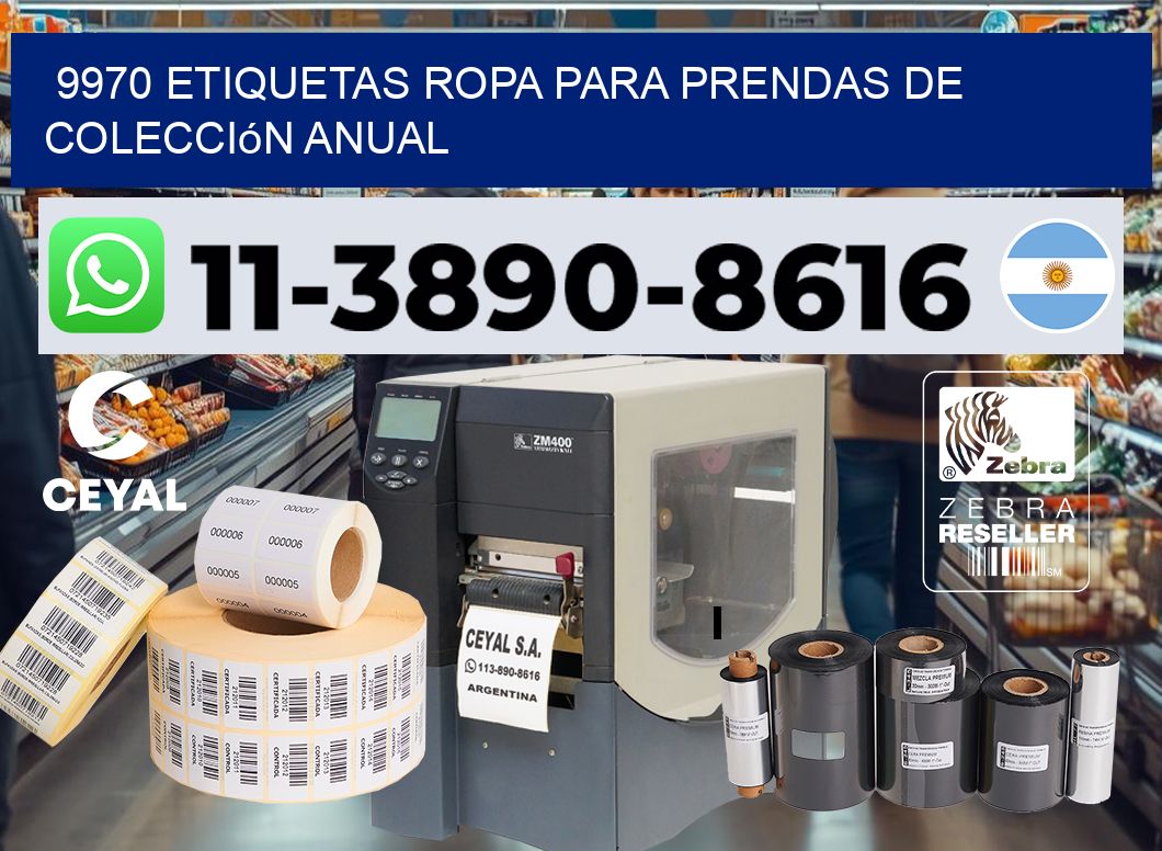 9970 Etiquetas ropa para prendas de colección anual