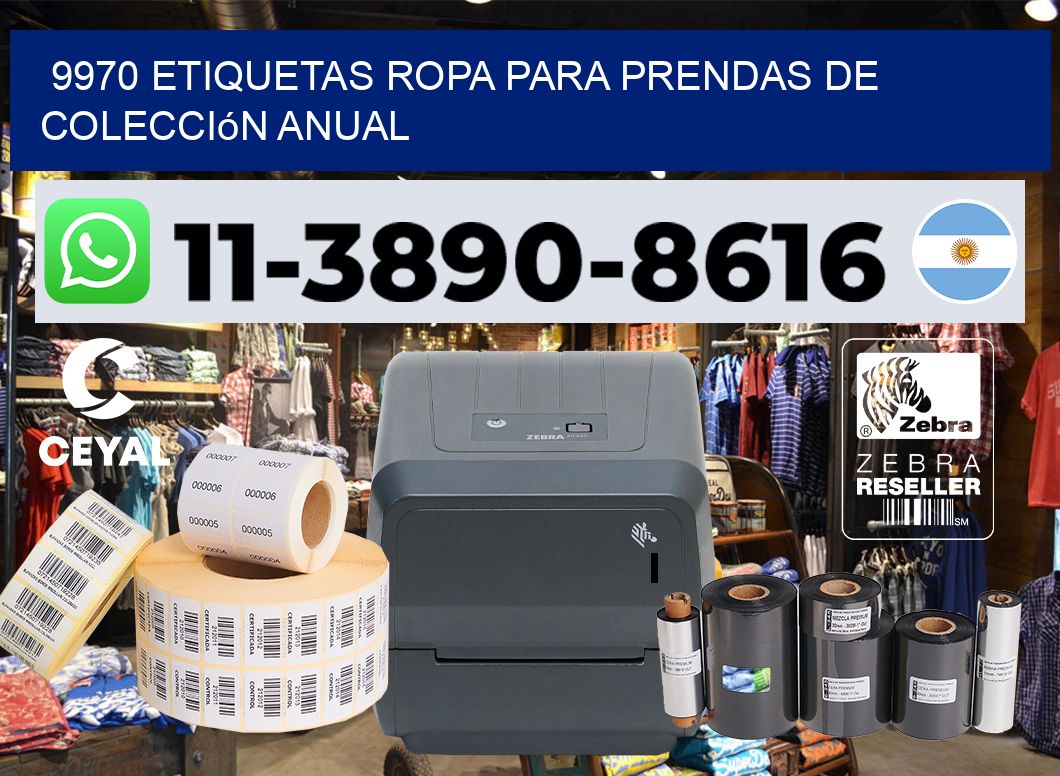 9970 Etiquetas ropa para prendas de colección anual