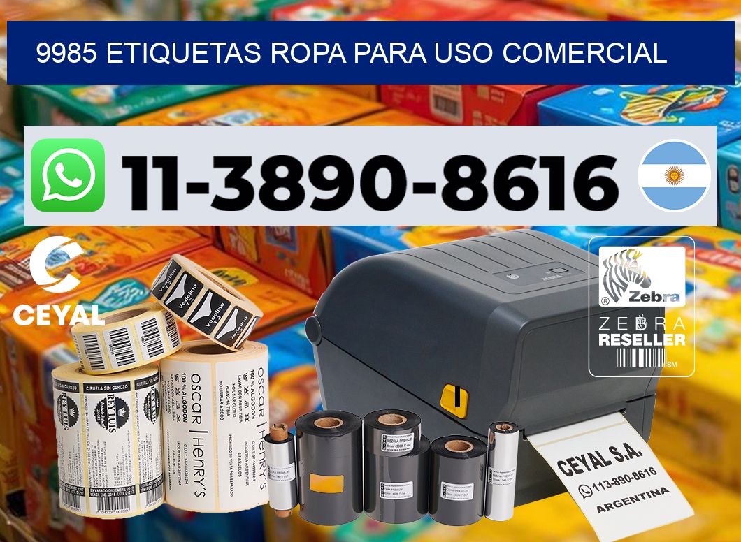 9985 Etiquetas ropa para uso comercial