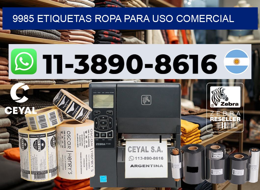 9985 Etiquetas ropa para uso comercial