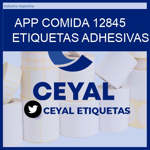 App comida 12845 etiquetas adhesivas