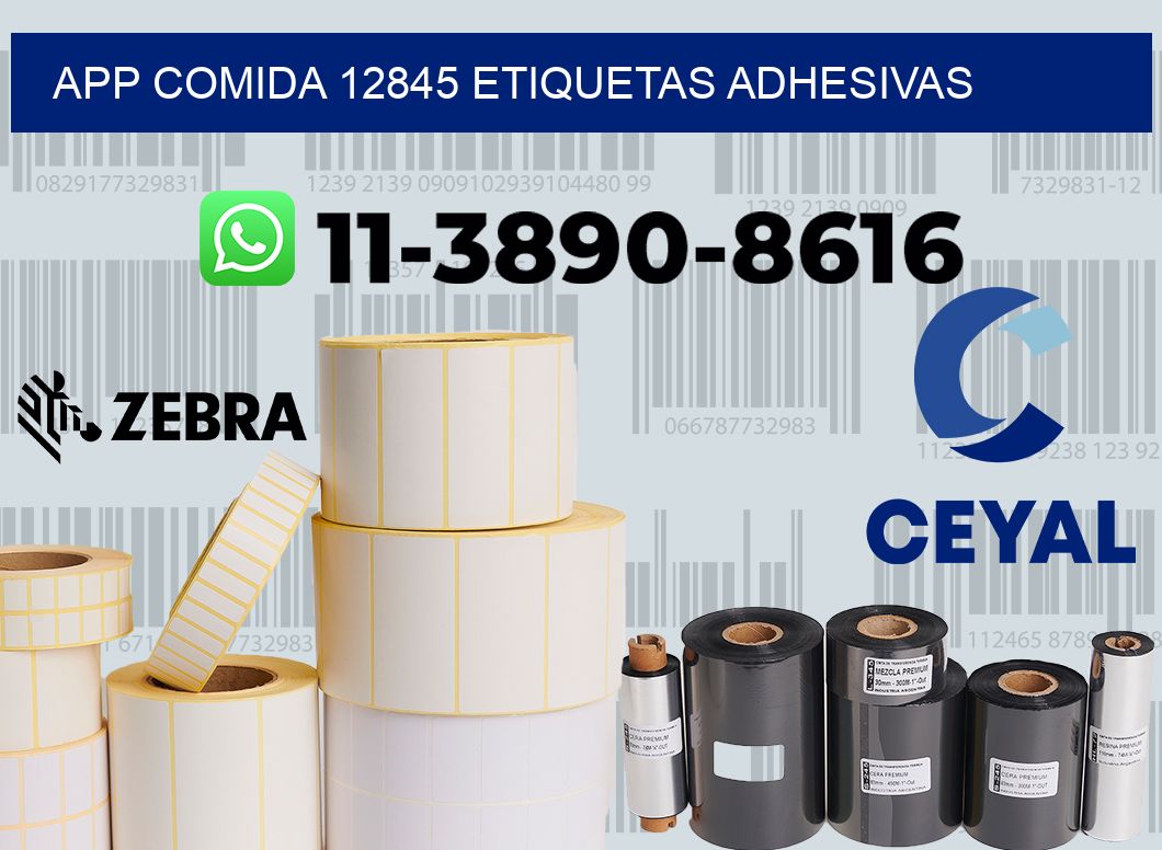 App comida 12845 etiquetas adhesivas