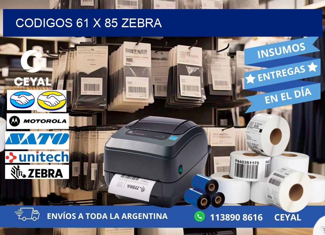 codigos 61 x 85 zebra