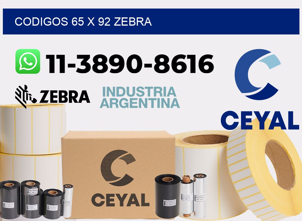 codigos 65 x 92 zebra