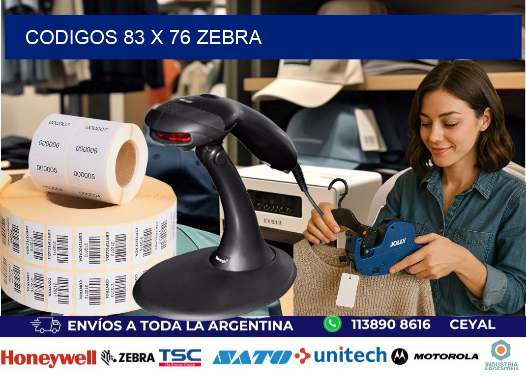 codigos 83 x 76 zebra