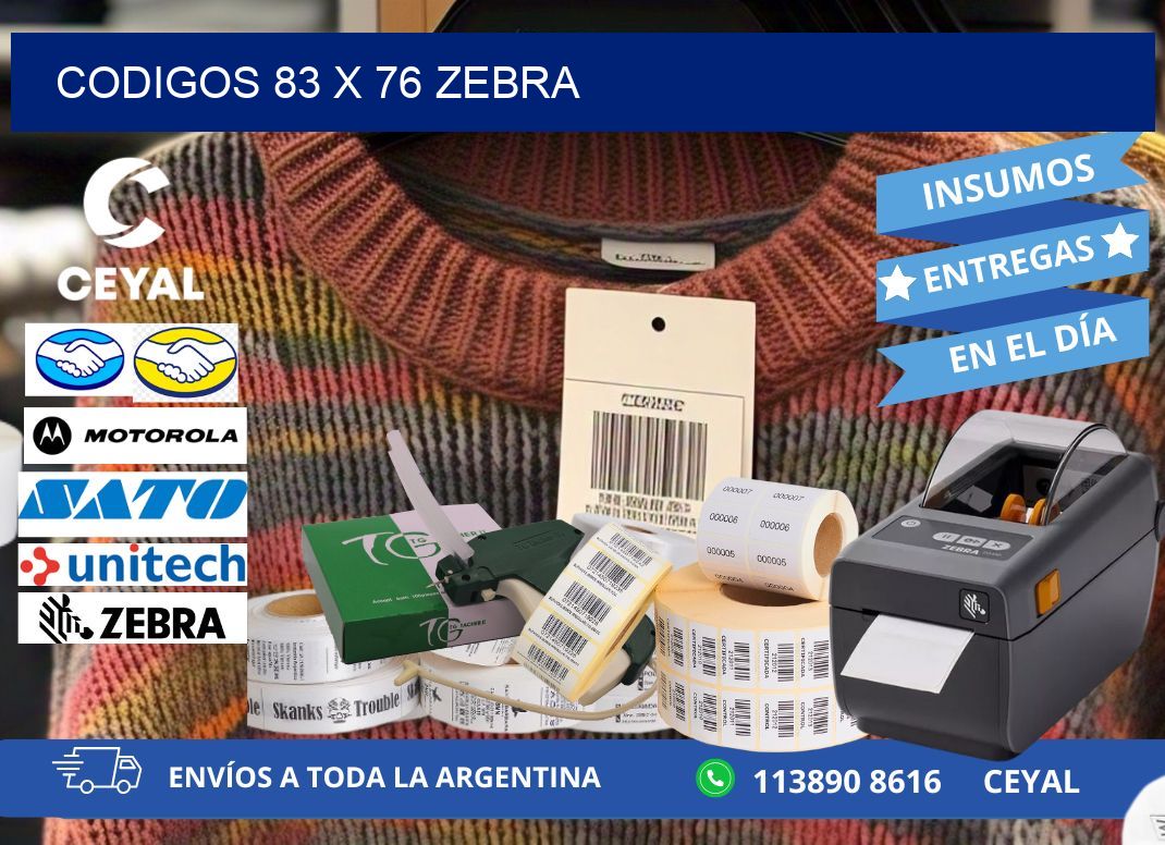 codigos 83 x 76 zebra