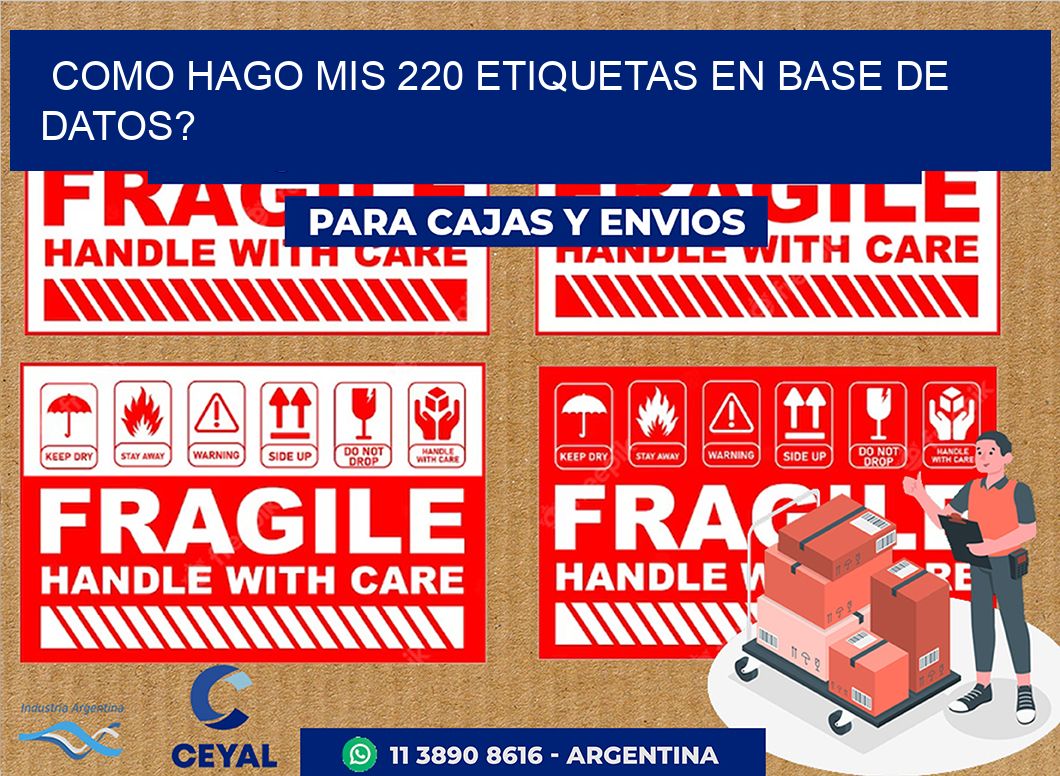 como hago mis 220 etiquetas en base de datos?