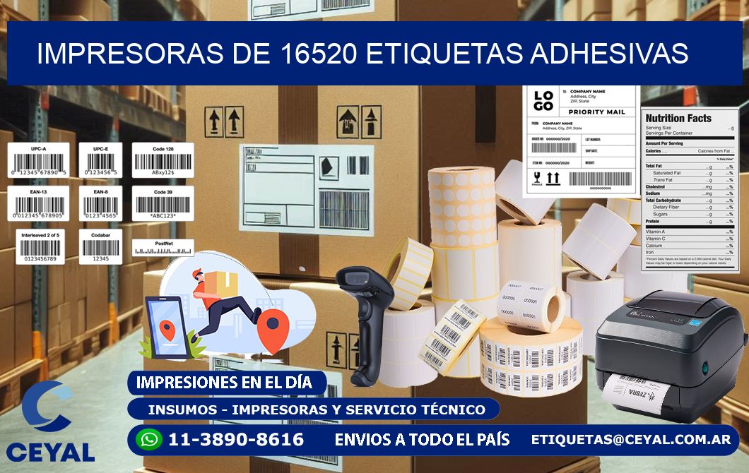 impresoras de 16520 etiquetas adhesivas
