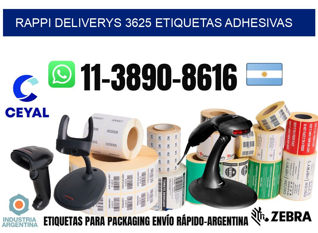 rappi deliverys 3625 etiquetas adhesivas