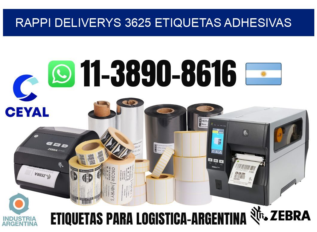 rappi deliverys 3625 etiquetas adhesivas