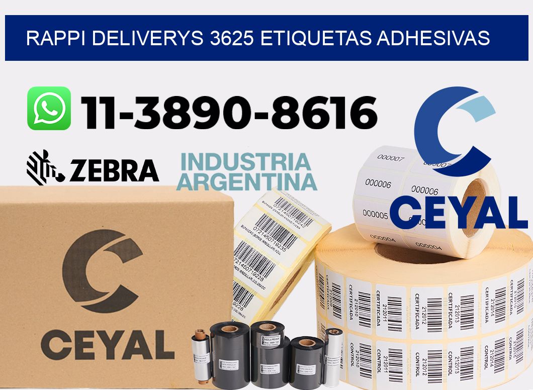 rappi deliverys 3625 etiquetas adhesivas