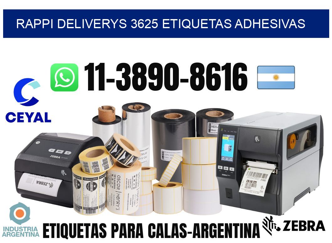rappi deliverys 3625 etiquetas adhesivas