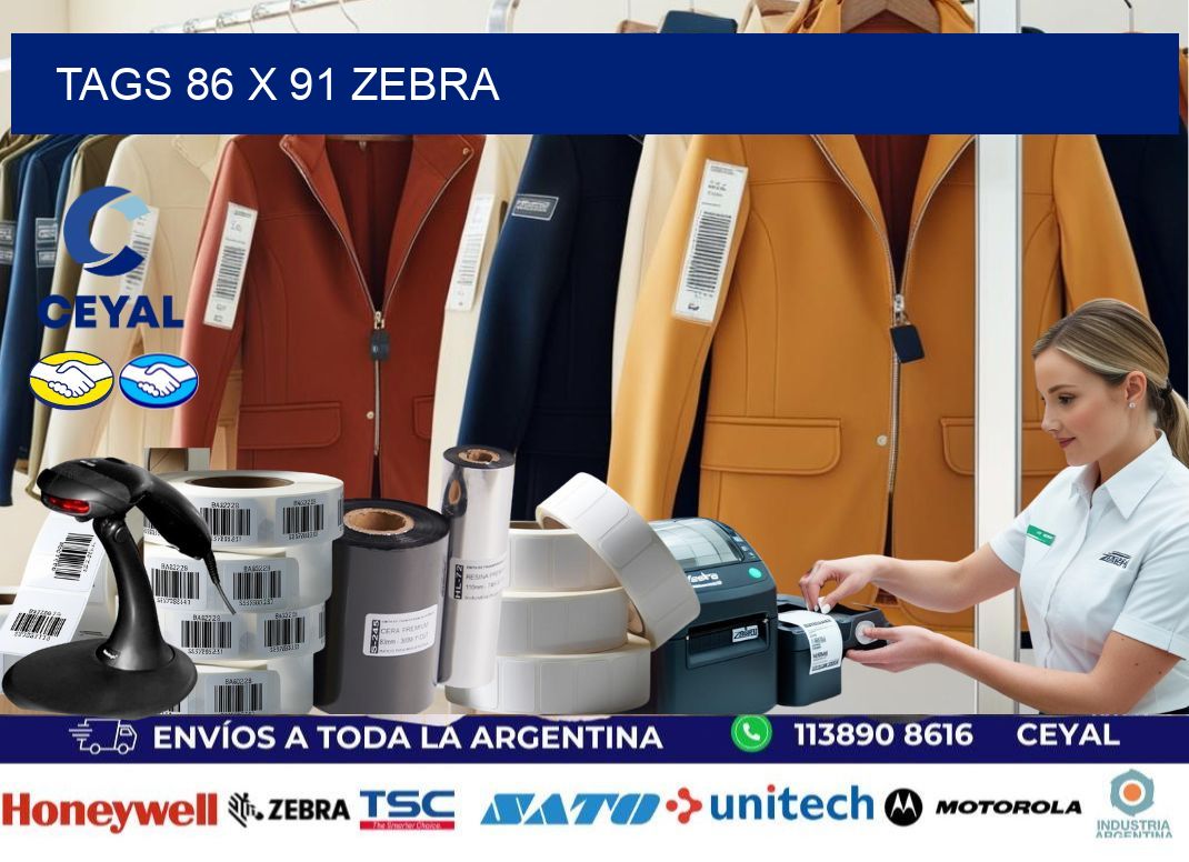 tags 86 x 91 zebra