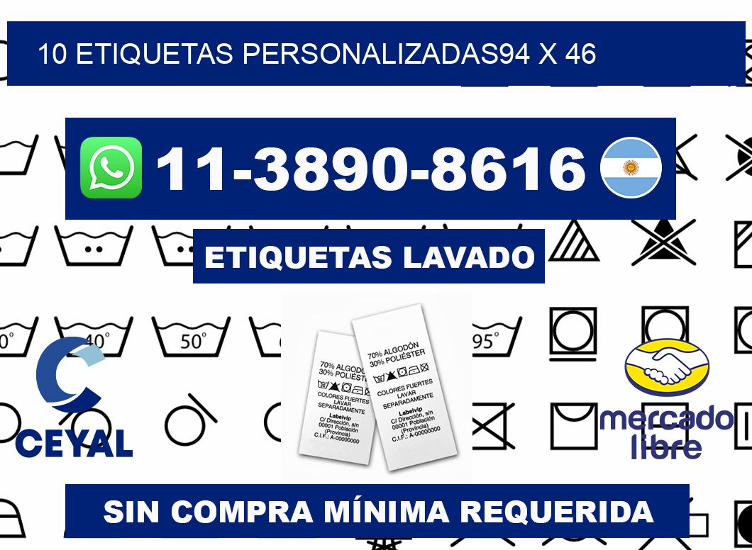10 ETIQUETAS PERSONALIZADAS94 x 46