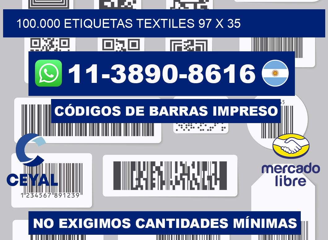100.000 ETIQUETAS TEXTILES 97 x 35