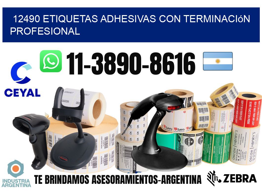 12490 Etiquetas adhesivas con terminación profesional