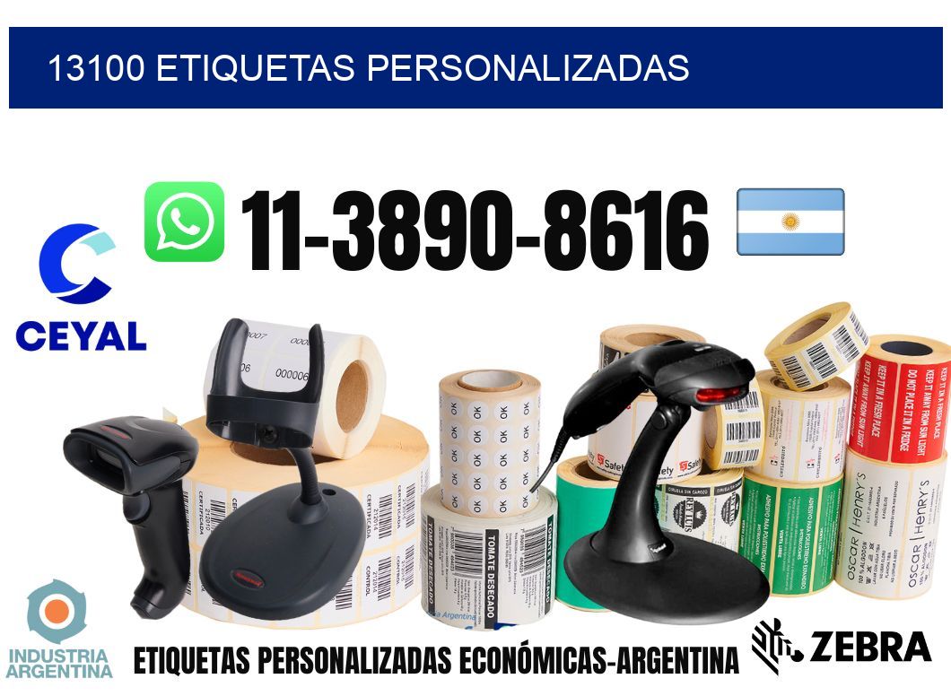 13100 etiquetas personalizadas