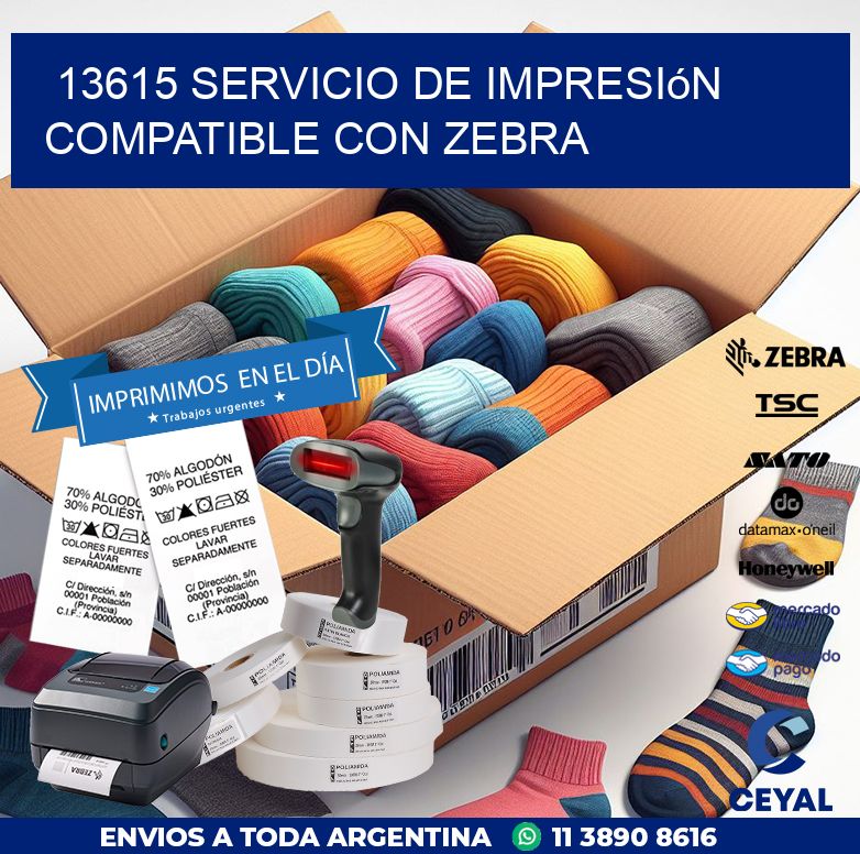 13615 Servicio de impresión compatible con Zebra