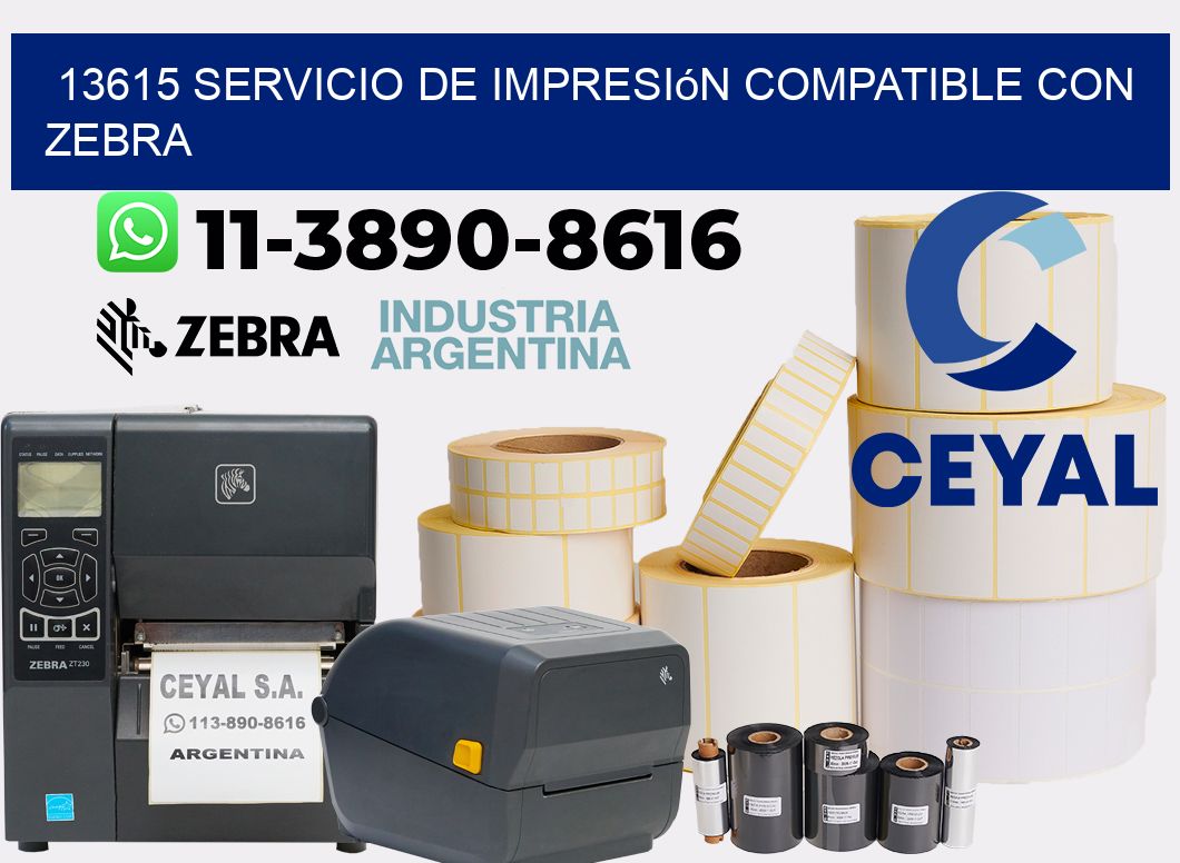 13615 Servicio de impresión compatible con Zebra