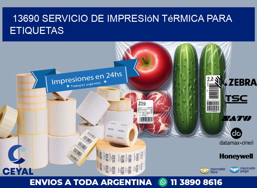 13690 Servicio de impresión térmica para etiquetas